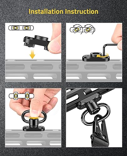 Sling Swivel Mount for Two Point Sling - 2 Pack 360° Rotation