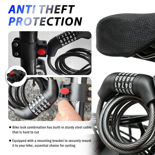 4FT Resettable Bike Lock Cable - Anti-Cut Security for Bicycles