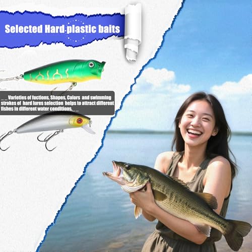 84pcs Fishing Lures Tackle Kit - Mixed Hard & Soft Baits with Portable Box