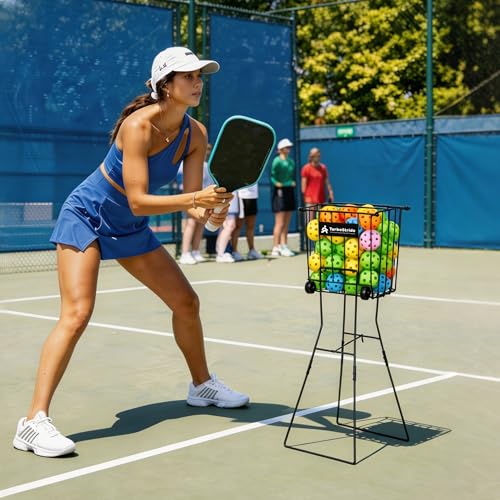Portable Tennis Ball Hopper - Holds 75 Balls or 50 Pickleballs - Large