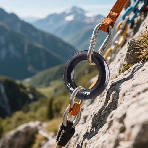 Rappel Cup Ring 25kN Tension O-Ring Connector for Climbing - Blue