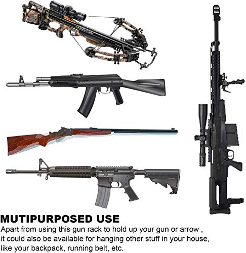 Gun Rack Storage Hooks for Rifles & Shotguns - Black 1 Set
