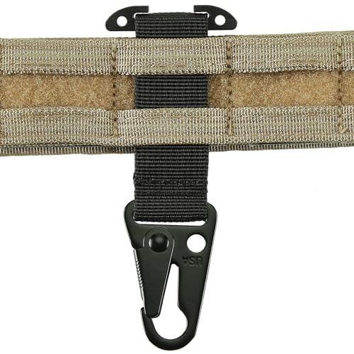 Tactical MOLLE Belt Clip with Metal Hook - Black