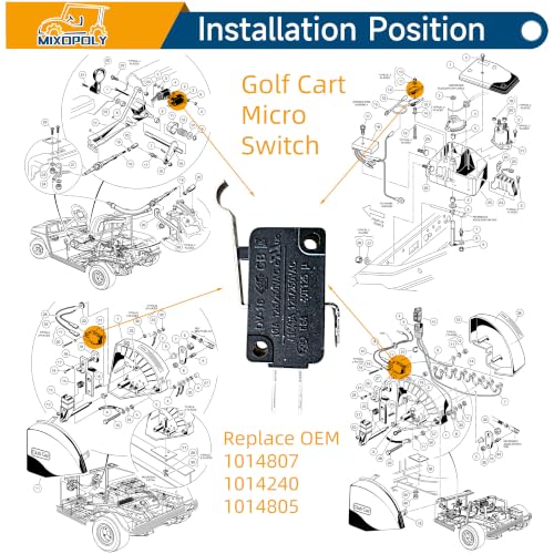 Golf Cart Micro Switch - 3 Prong Terminal Replacement for Club Car DS & Precedent