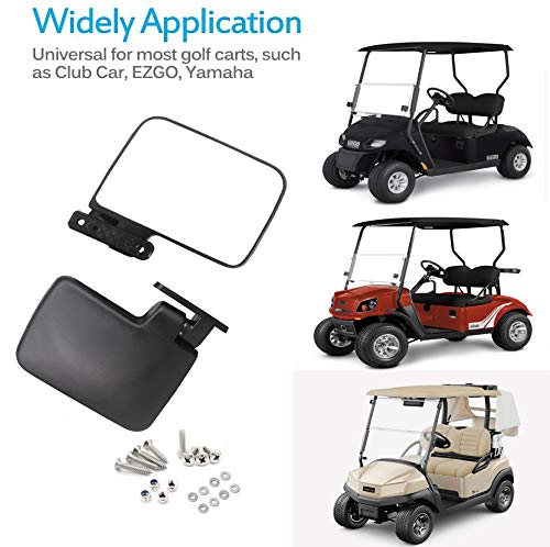 WLOOD Golf Cart Folding Side Mirrors and Rear View Mirror 16.5" Extra Wide Panoramic Golf Cart Mirrors Fits for Club Car EZGO Yamaha Combo Pack