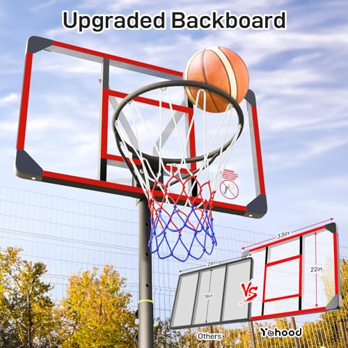 Adjustable Kids Basketball Hoop 4.82-8.53ft - Red