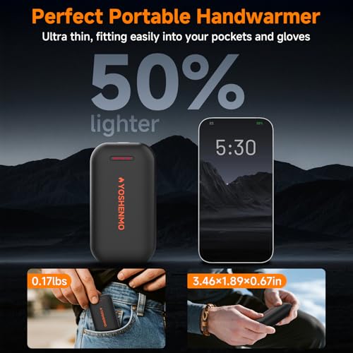 Rechargeable Hand Warmer - Slim Electric Pocket Heater - 1 Pack