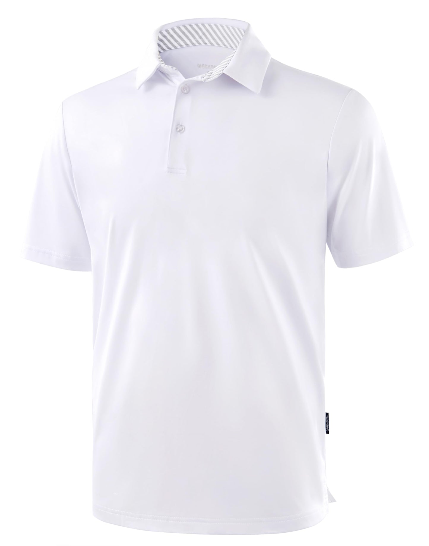 Golf Shirts Heather Polo Short Sleeve Dry Fit Lightweight Moisture Wicking Collared Shirts Casual Athletic Business (White, L)