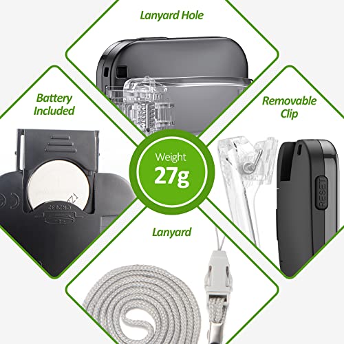 3D Pedometer for Walking - Accurate Step Counter with Clip & Lanyard - Black