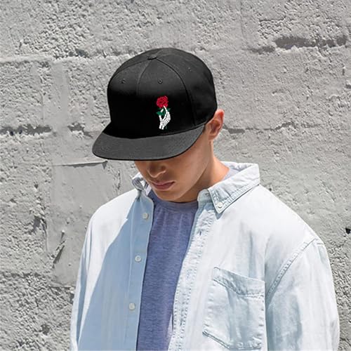 Christian Snapback Hat for Men - Adjustable Black Cap - Fingers Holding Flowers