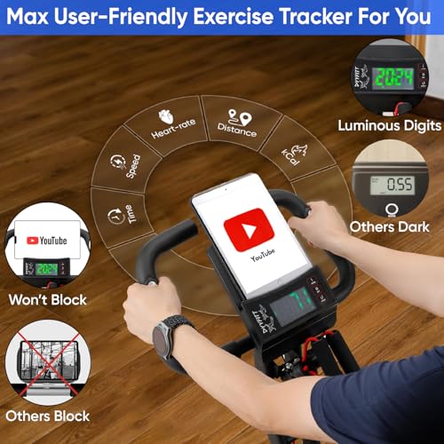Folding Exercise Bike with Luminous Display - Red