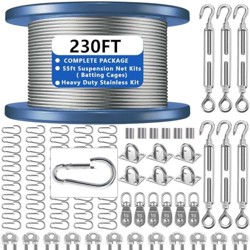 Heavy Duty Batting Cage Cable Tension Kit - 55 FT