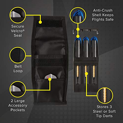 Casemaster Single Dart Case – Holds 3 Steel or Soft Tip Darts, Nylon