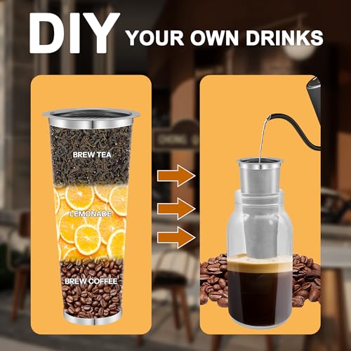 YMMIND 1 Quart Stainless Steel Cold Brew Coffee Filter for Wide Mouth Mason Jars