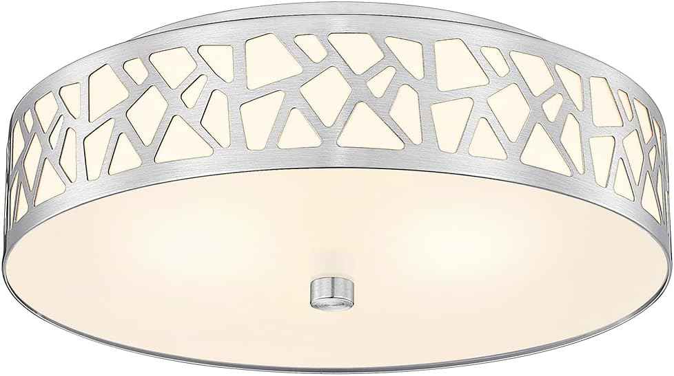 Flush Mount Ceiling Light Fixture 2-Pack - 12-Inch Oil Rubbed Bronze with Frosted Glass Shade for Bedroom, Hallway, Kitchen, Bathroom