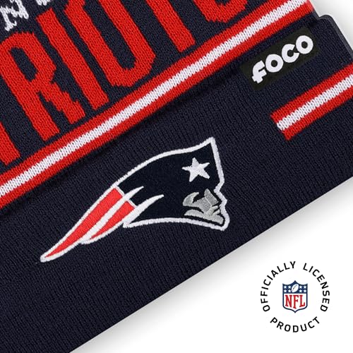 New England Patriots Adult Stretch Gloves & Knit Beanie Set