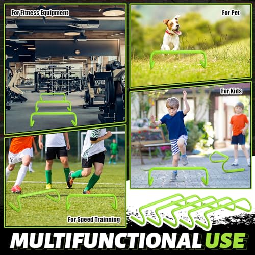 Speed Agility Training Hurdles - 10 Pcs Detachable 6 Inch Green