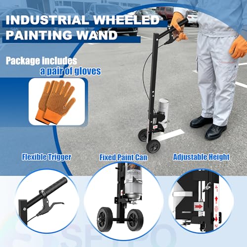 Industrial Two-Wheel Striping Paint Wand - 35" Adjustable Width