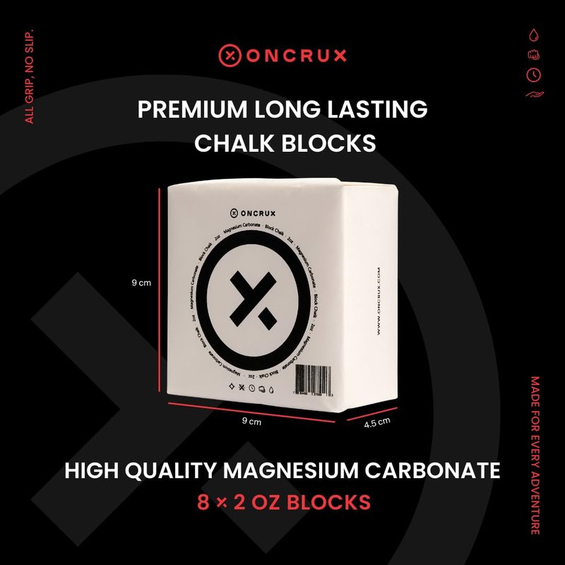 ONCRUX Gym Chalk Blocks - Weight Lifting Chalk Block - Workout Chalk for Weightlifting - Hand Chalk for Gymnastics Rock Climbing Chalk 8x2oz Blocks|1LB