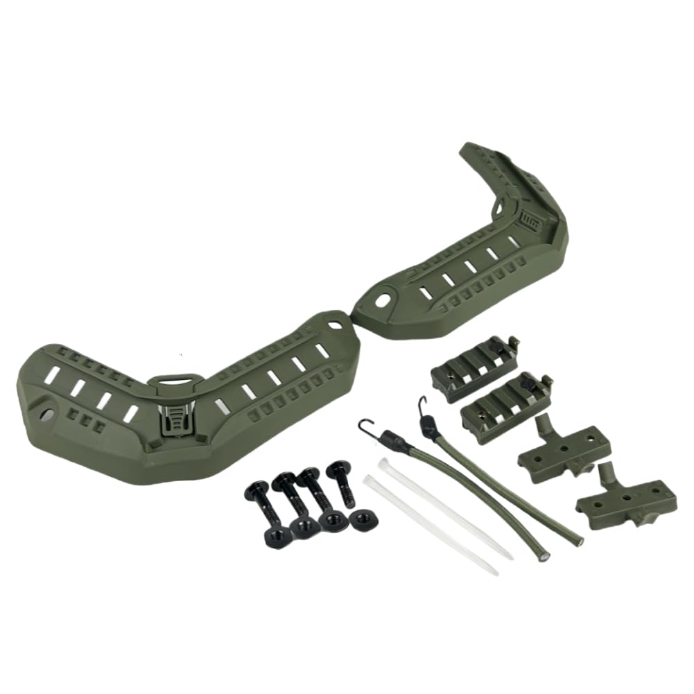ATAIRSOFT Rail Mount Helmet Adapter Maritime Helmet Side Rail with Lanyard Mounting Screws Tactical Hunting Helmet Accessories OD