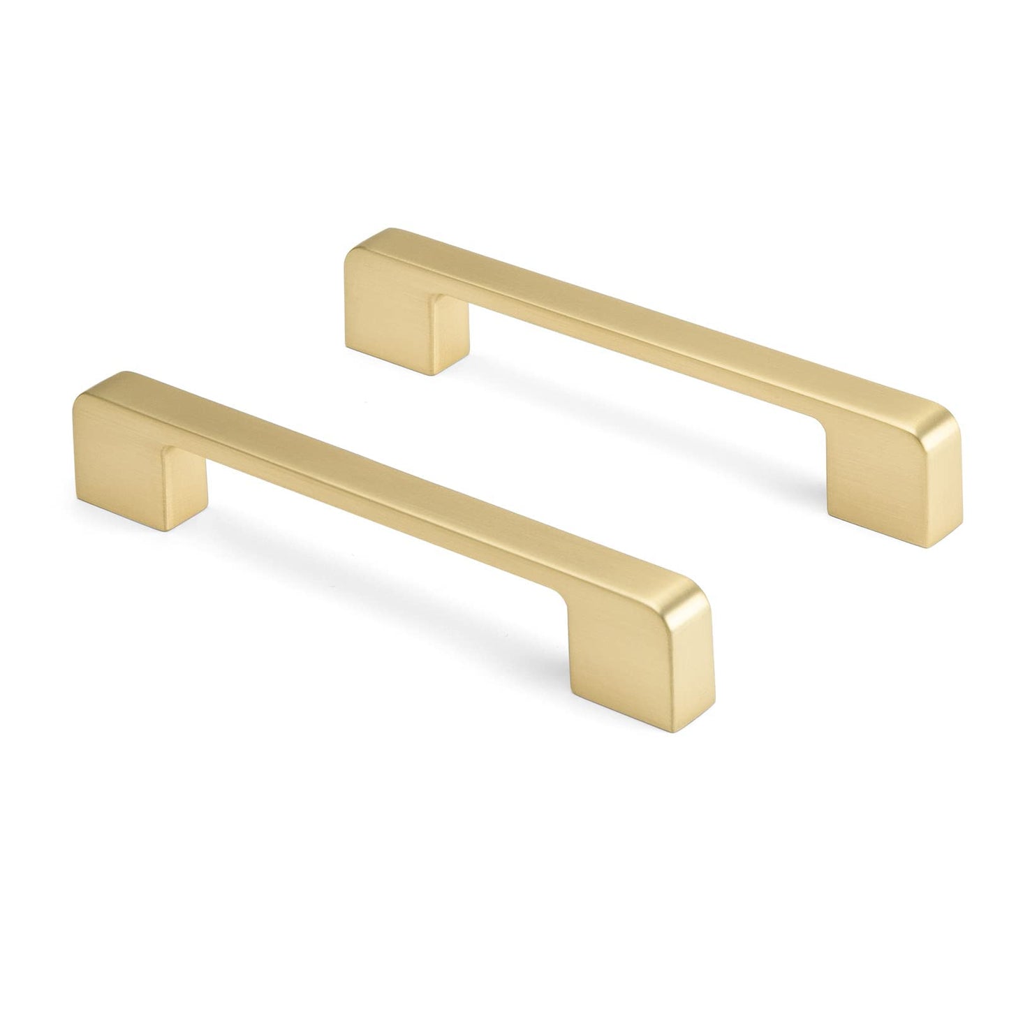 Haliwu 30 Pack Cabinet Handles Brushed Gold Cabinet Pulls 5 Inch Hole Center Drawer Pulls Modern Square Dresser Handles for Bathroom Kitchen Bedroom, Zinc Alloy