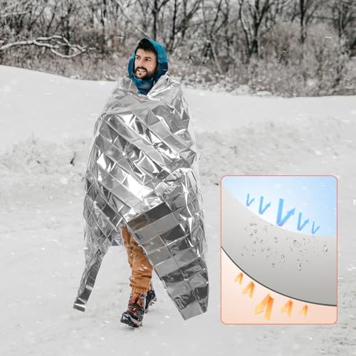 Emergency Mylar Blanket 6 Pack - Waterproof Survival Blankets