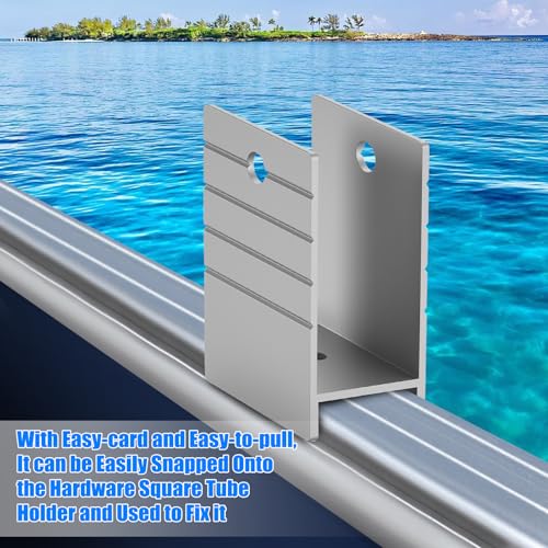Extra Tall H-Bracket for Pontoon Boats - 1-1/4" Aluminum (2 Pack)
