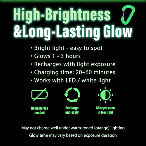 Luminous Compact Carabiner Keychain for Emergency Use - Green