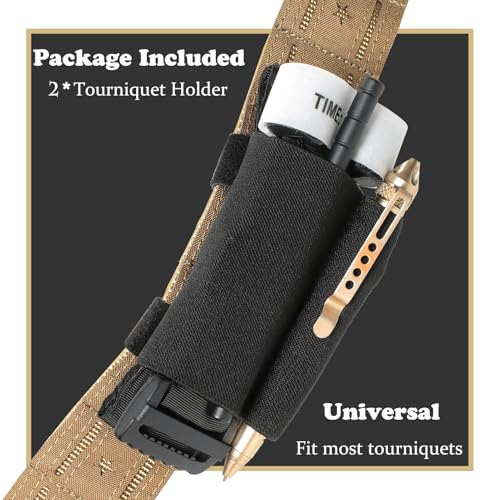 2 Pack Tactical Tourniquet Holder - Elastic Duty Belt Sleeve