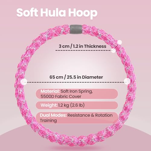 Weighted Hula Hoop for Adults - 2.6lb Portable Exercise Hoop