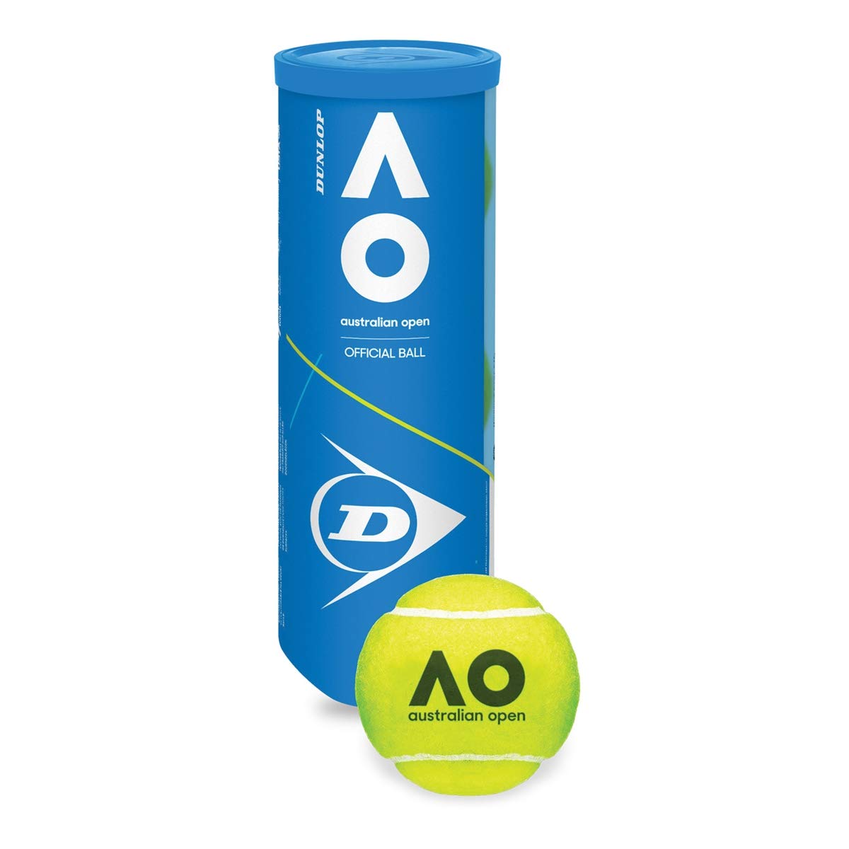 DUNLOP Australian Open (AO) Extra Duty All-Court Tennis Balls - 3 Ball Can (2 Cans)