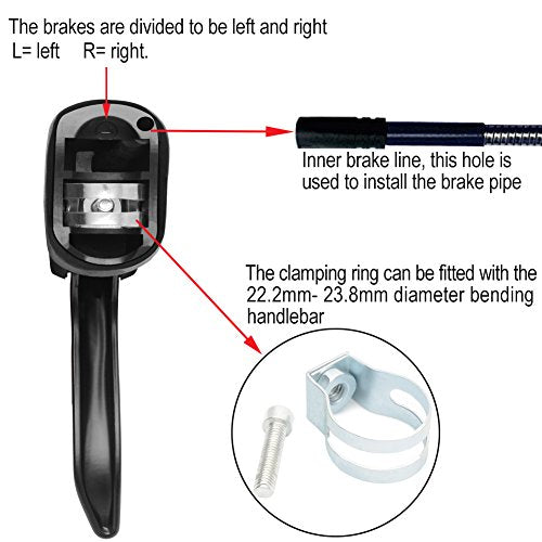 TOPCABIN Aluminum Brake Lever for Road Bike - Pair, 22.2-23.8 mm Handlebar