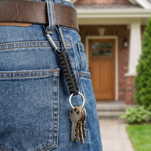 6 Pcs Paracord Keychains with Carabiner - Outdoor Lanyard Set