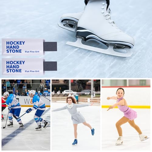 Hockey Skate Sharpening Stones - 2Pcs with PU Cover - Black