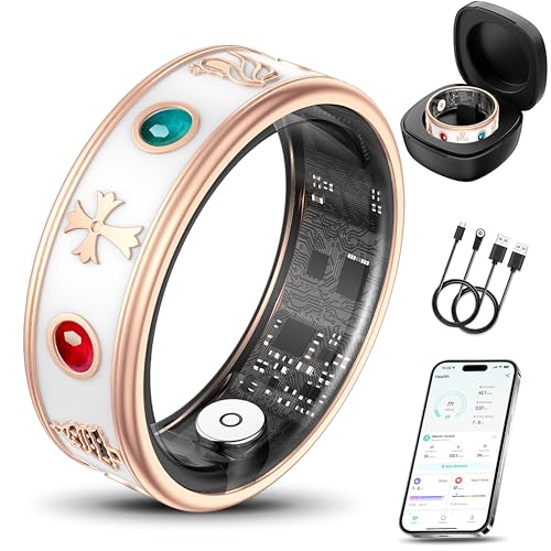 PJIVE Smart Ring for Women – Health & Fitness Tracker with Heart Rate, Blood Pressure, Sleep & Activity Monitoring