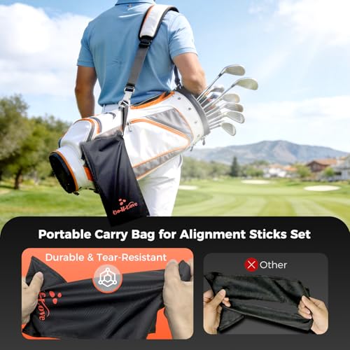 Golf Alignment Sticks Holder with Padding - Green Training Aid