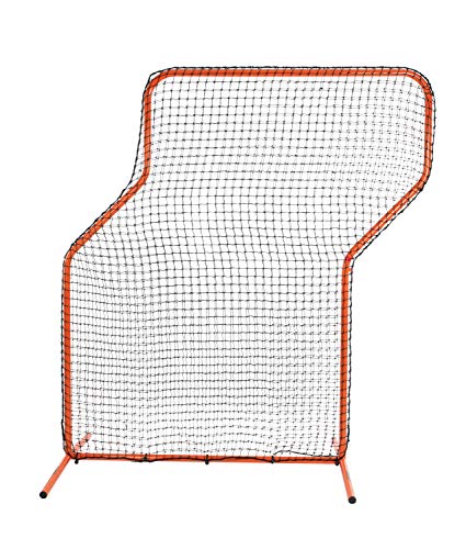Heavy-Duty Steel Frame Pitcher's Z Screen - 7'x5', Orange