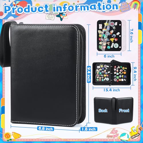 PU Leather Pin Display Book for Enamel Pins - 6 Page Organizer