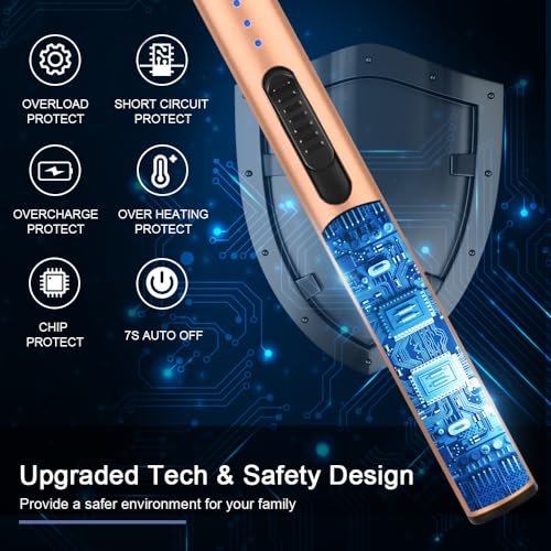 Electric Arc Flameless USB Rechargeable Lighter with Safety Lock - Peach Fuzz