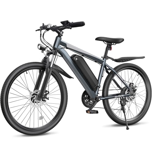 Electric Mountain Bike for Adults - 26" 1000W Motor, 50 Miles Range, Grey