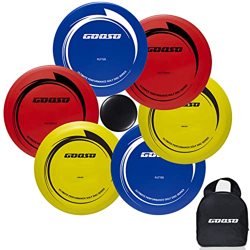 Disc Golf Set with Bag - 6 Discs for Outdoor Play - Black
