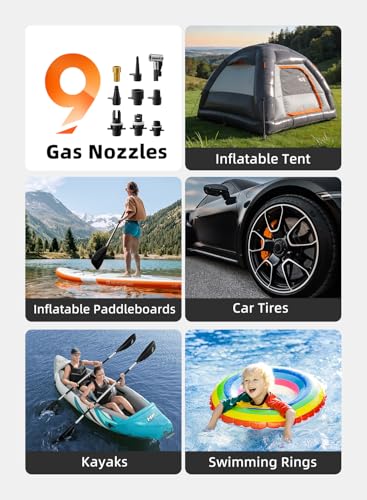 Portable Electric Paddle Board Pump - Orange & Black