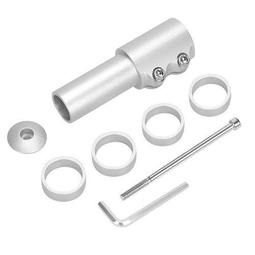 Emoly Bike Stem Riser, MTB Handlebar Riser Extender Bicycle Aluminium Alloy Head up Adapter for Mountain Bike, Road Bike, MTB, BMX (New, Silver)