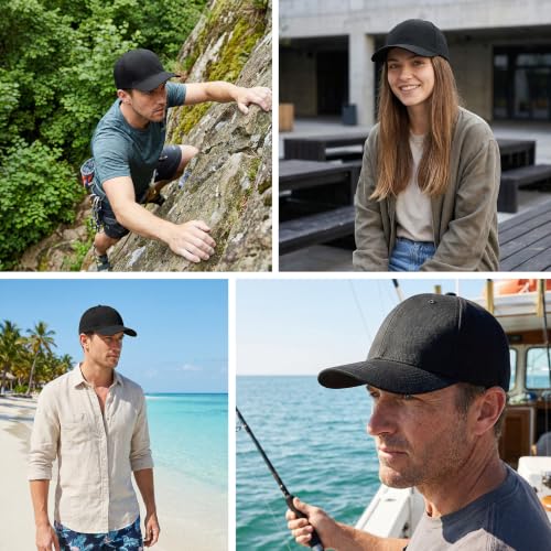 Classic Cotton Baseball Cap - Adjustable Dad Hat - Black