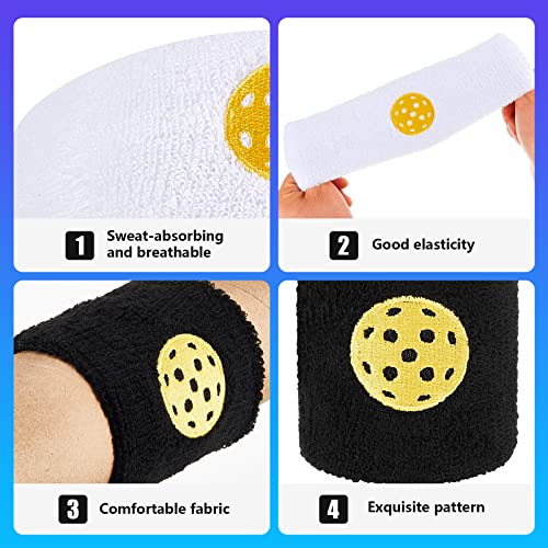 6-Piece Sports Headband and Wristband Set - Absorbent Terry Cloth Sweatbands