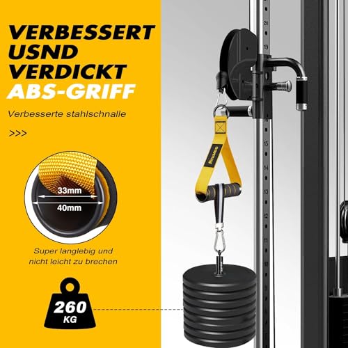 Heavy Duty Exercise Handles - Yellow Cable Attachments for Gym