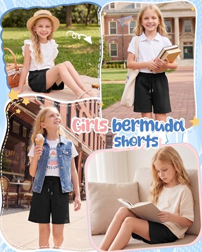 Girls Wide Leg Bermuda Shorts - Comfortable Summer Style