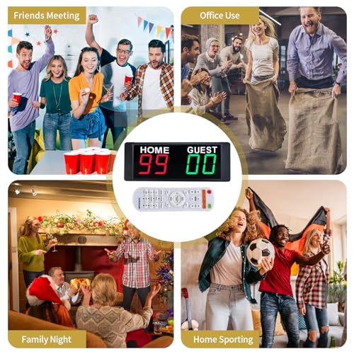 Portable Digital Scoreboard with Remote - Plug-In Red & Green