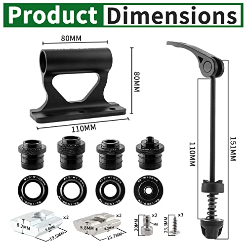 Upgraded Bike Fork Mount with Quick Release & 4 Adapters - Black