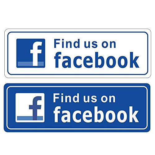eSplanade FIND US ON Facebook Sign Sticker Decal - Easy to Mount Weather Resistant Long Lasting Ink Size (9" x 3")